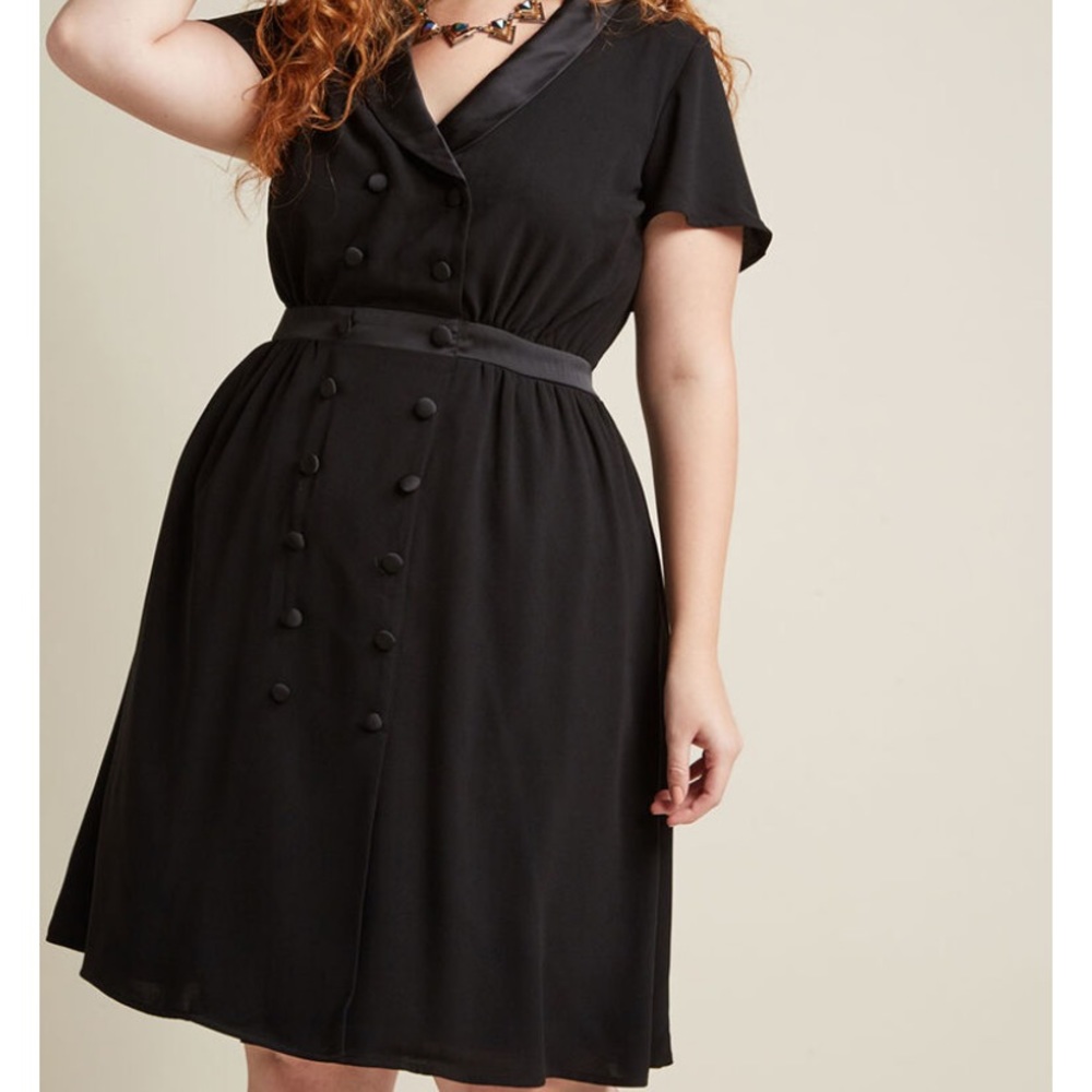 2/$120 Tuxedo Dress with Flutter Sleeves Modcloth